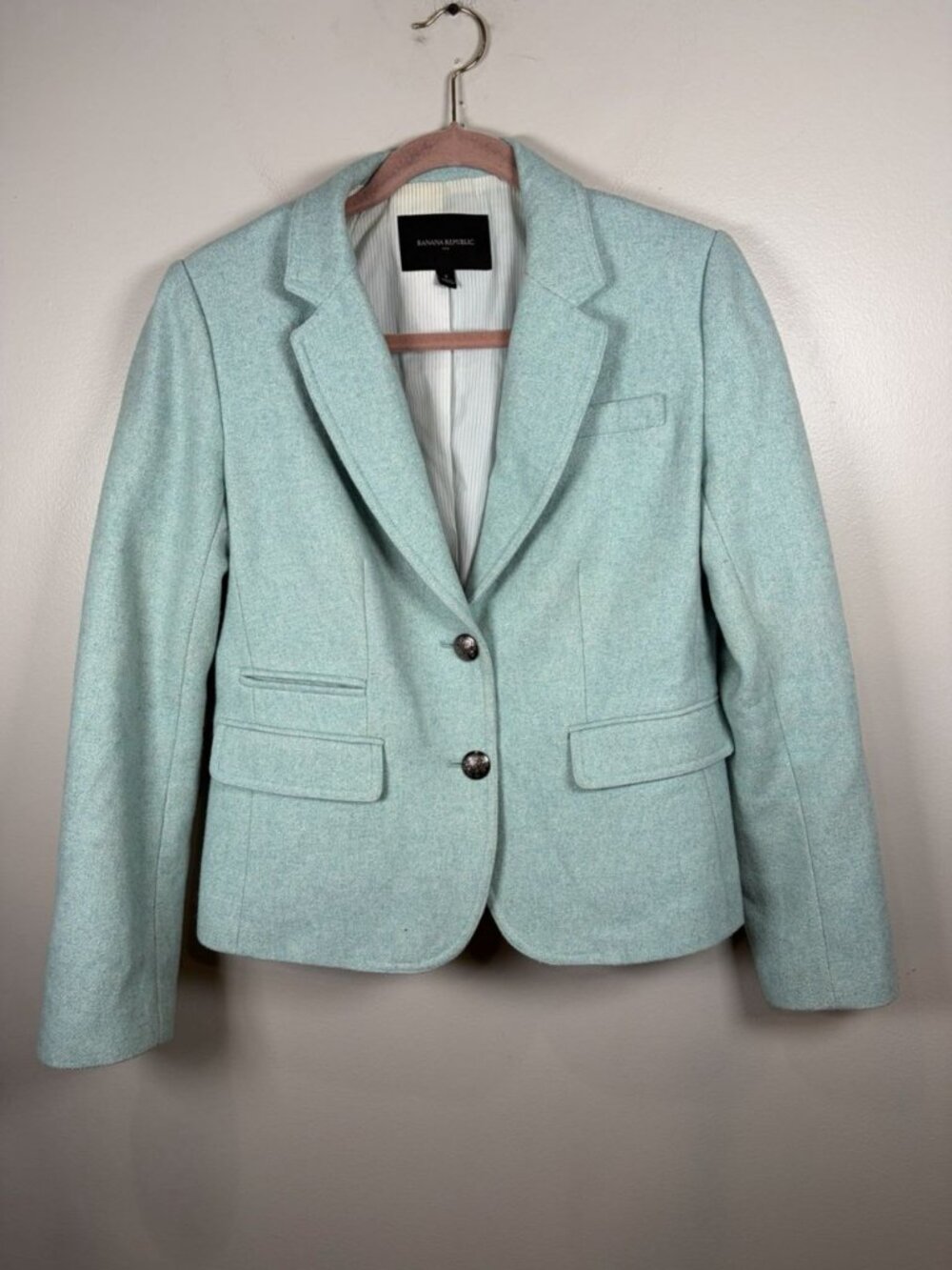 Banana Republic Woll Blend Blazer Size 6 Mint Work Business Jacket